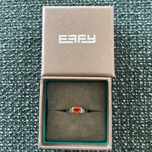 Effy fine jewelry - 14k white gold ring with oval yellow amber stone